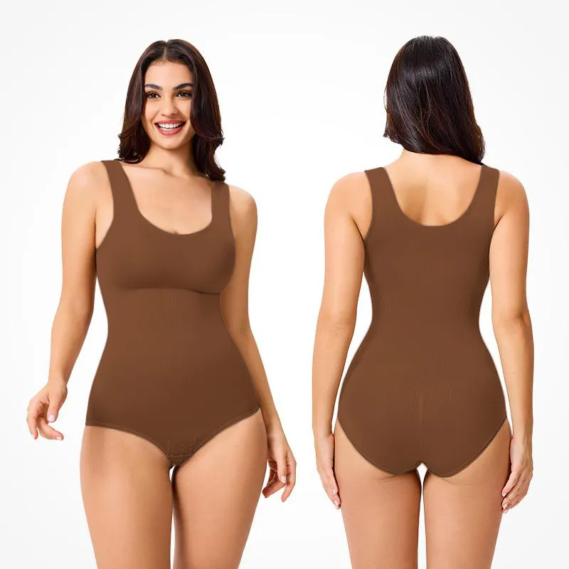 Women'S Clothing Minimalist Seamless Crewneck Bodysuits Shapewear, Basic Comfortable Fit Style Womenswear