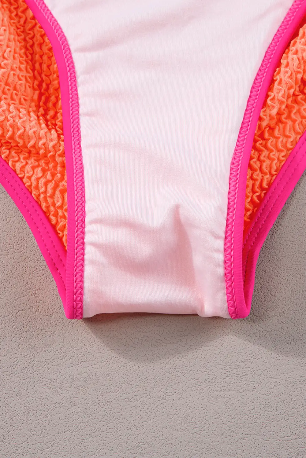 Blocked Pattern High Waisted Bikini Swim Set
