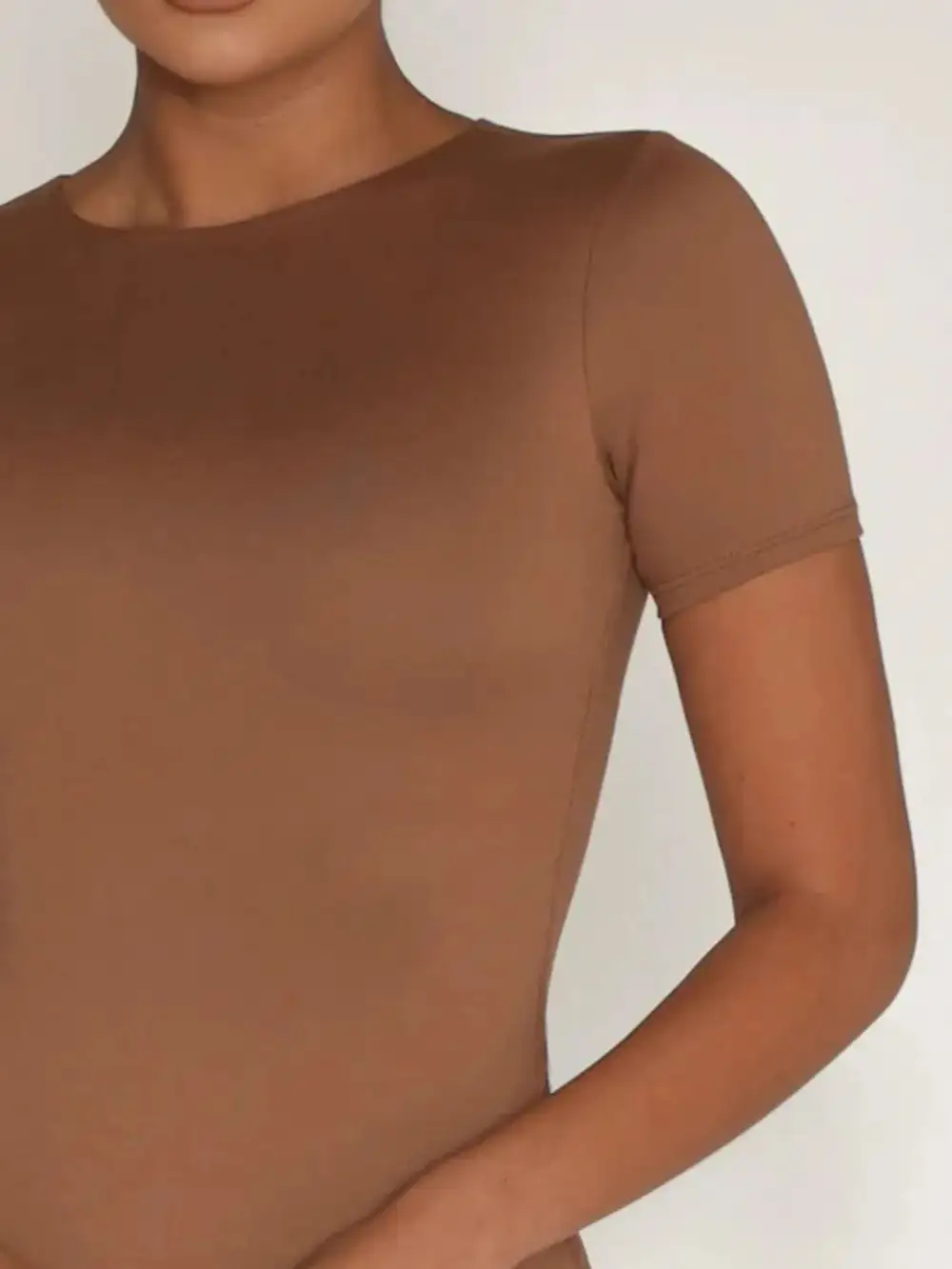 Round Neck Short Sleeve Top Set Swim Cover Up