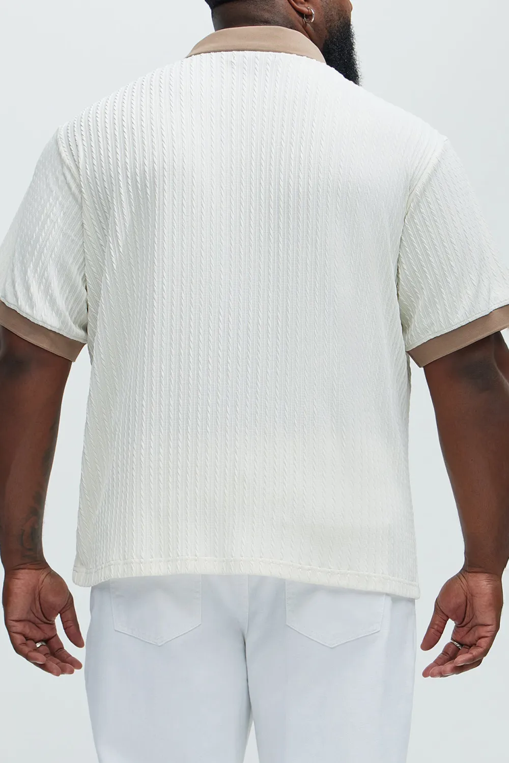 Color Block Textured Polo