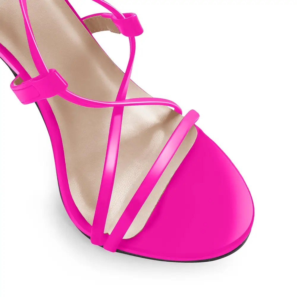 Gladiator Round Toe Lace Up Stiletto Modern Sandals