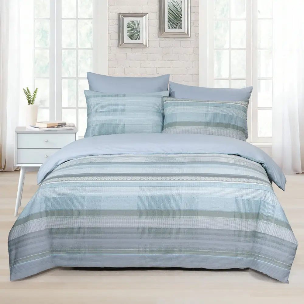 Textured Cotton Printed Complete Bedding Set