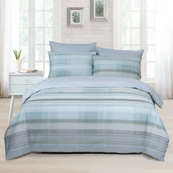 Textured Cotton Printed Complete Bedding Set