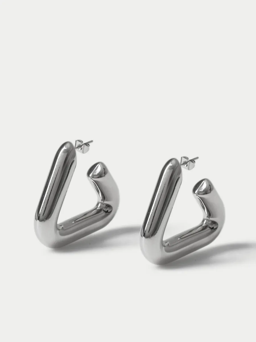 Triangle-Shaped Hoop Earrings