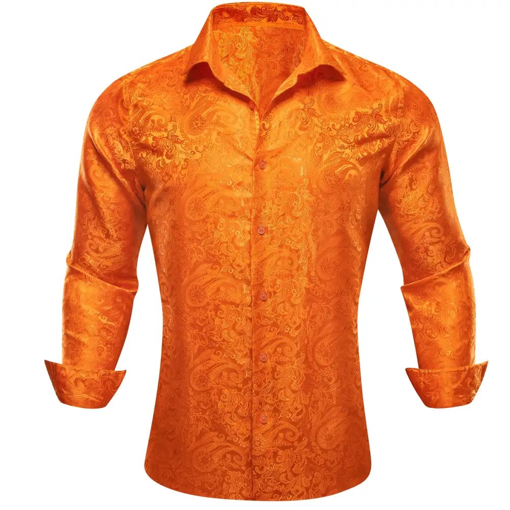 Tailored Paisley Long Sleeve Casual Dress Shirt