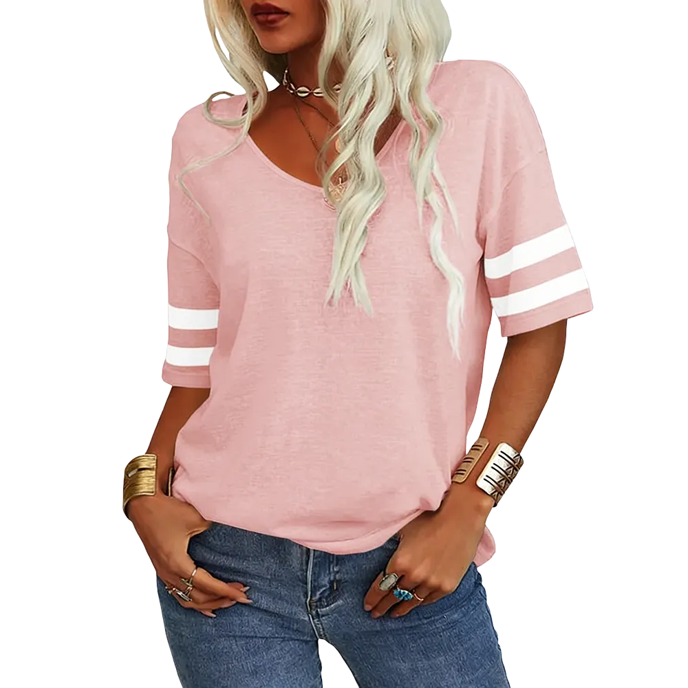 Women's Soft V-Neck Short-Sleeve T-Shirt-🔥8-Pack- Only $24