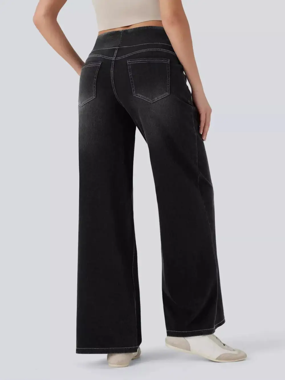Soft High Waist Wide Leg Denim Jeans