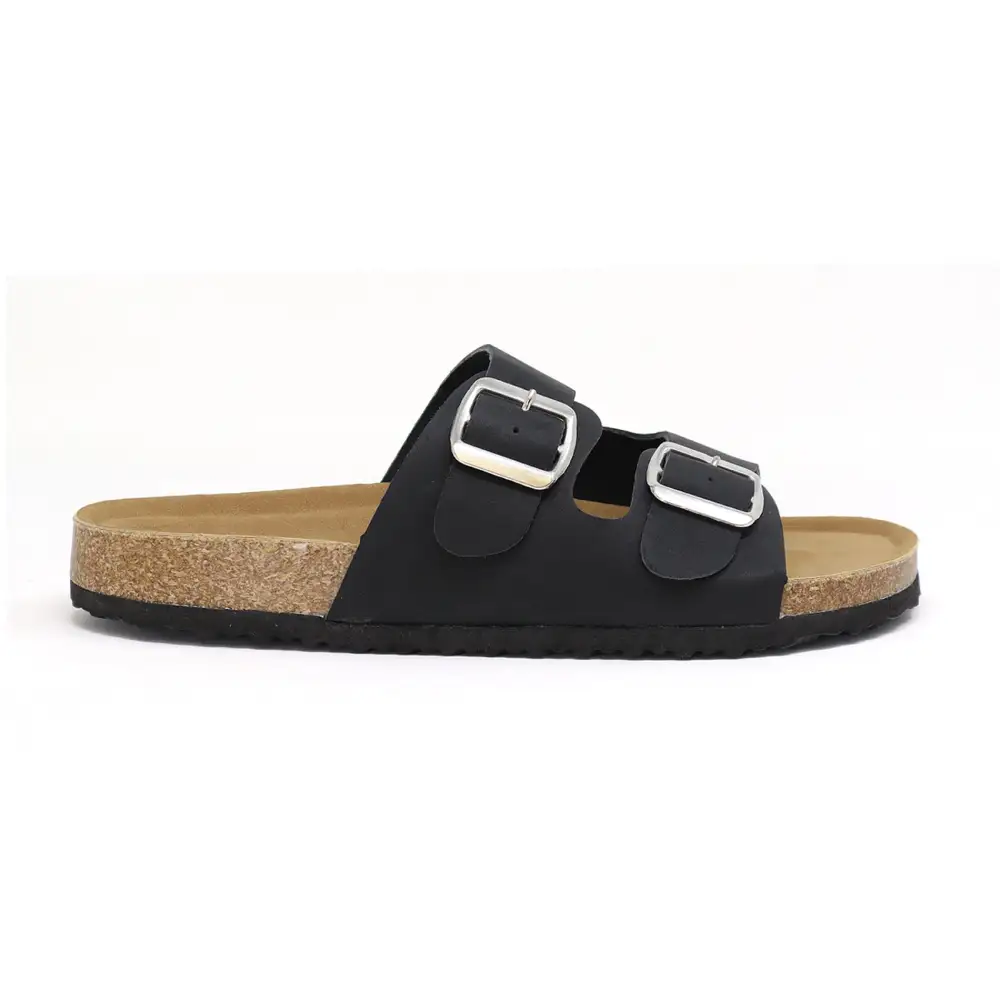 Pu Sandal with Two Piece Upper and Buckle