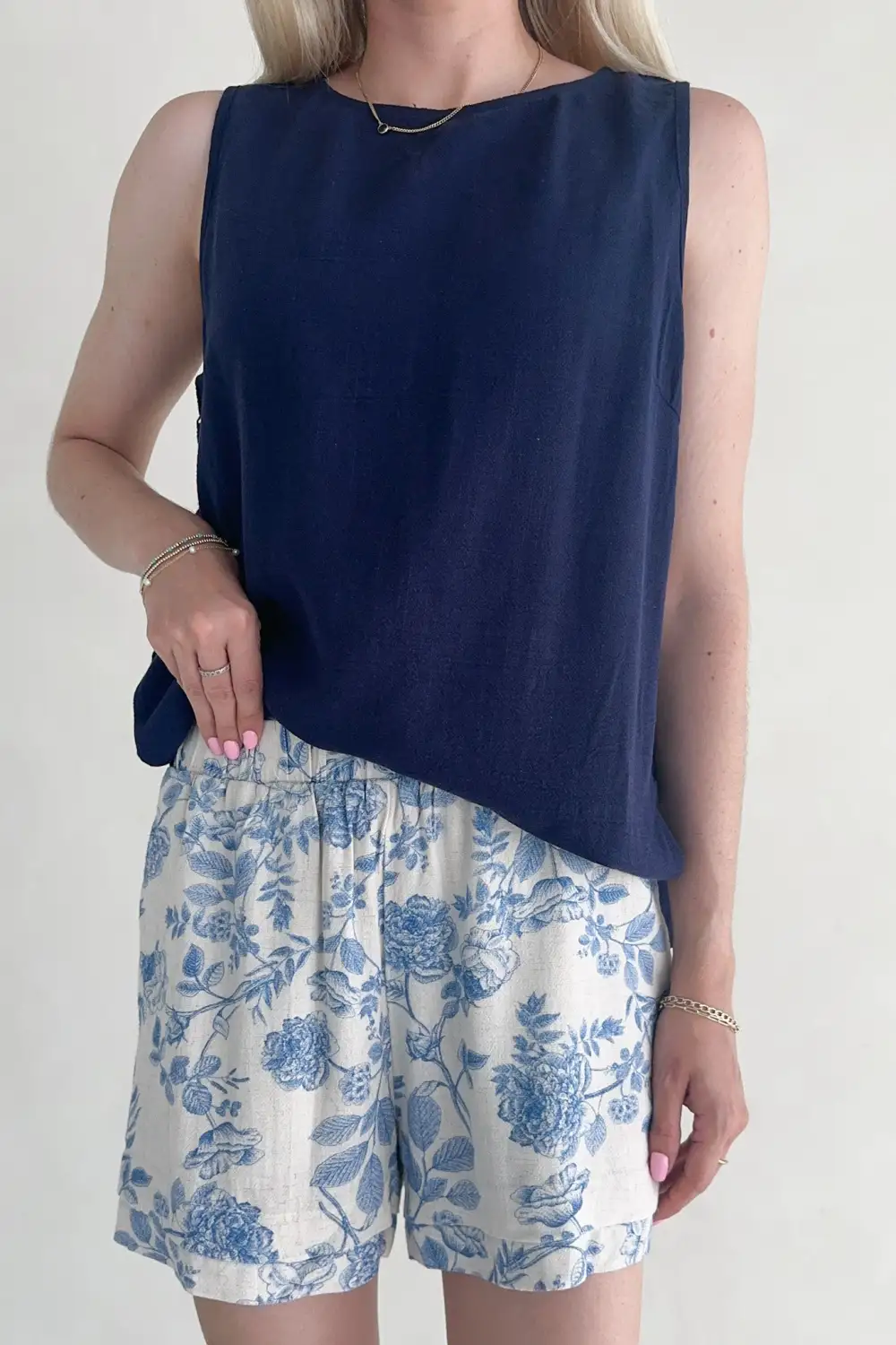 Soft Drape Linen Blend Relaxed Tank Top