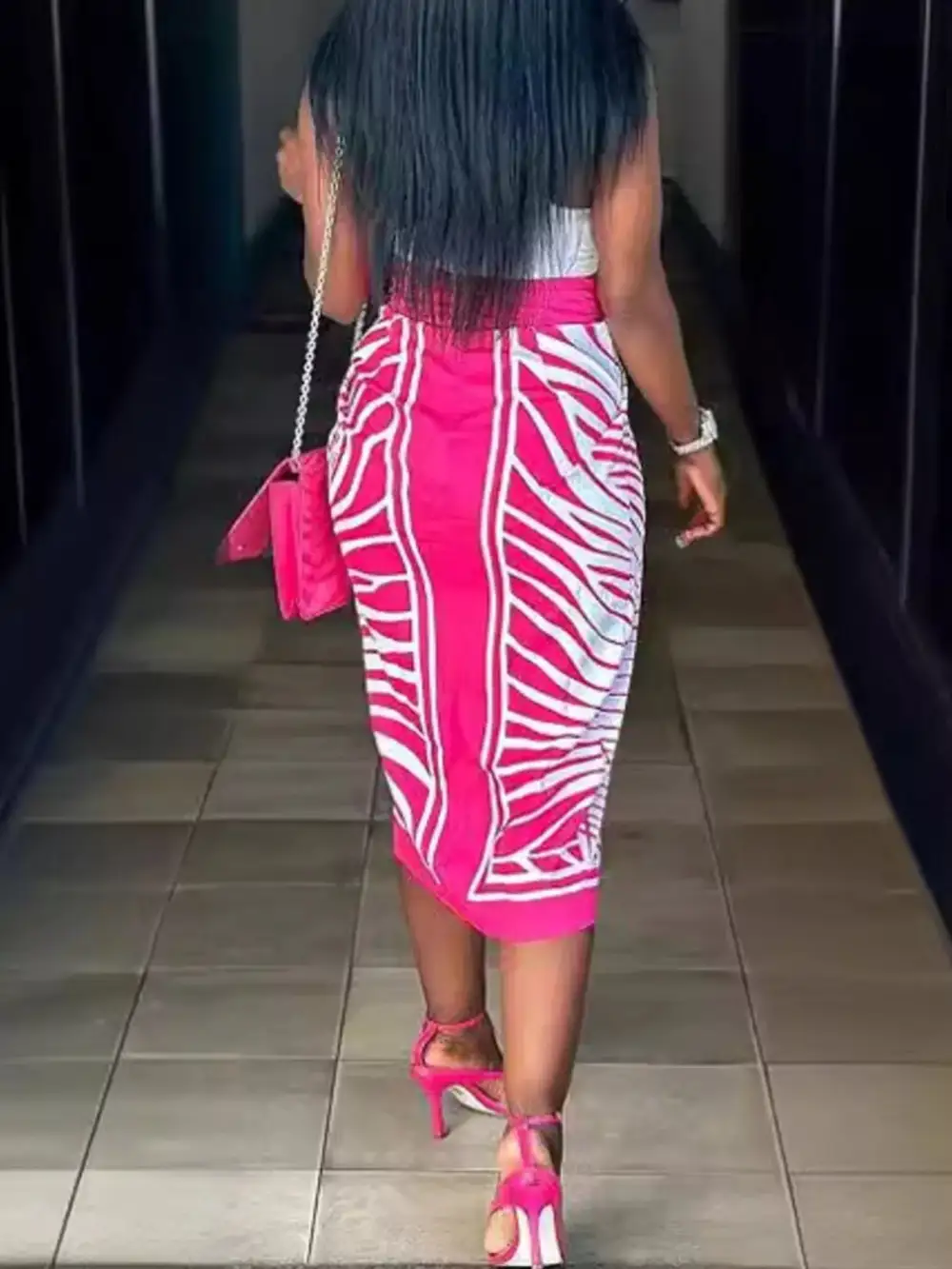 Subtle Twisted Slit Skirt
