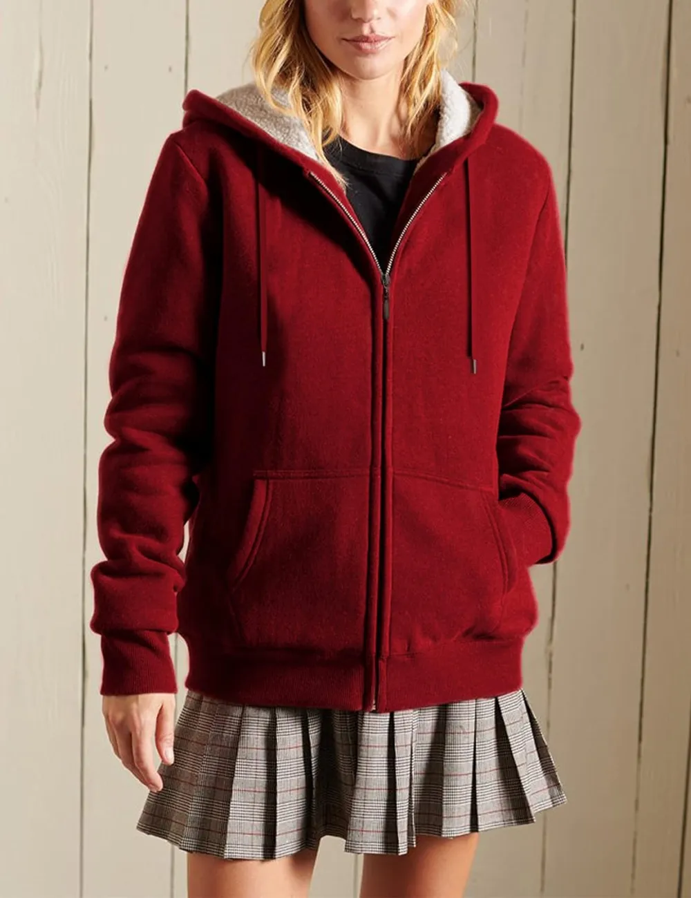 Women's Winter Hoodies Pullover Sherpa Fleece Warm Heavyweight Sweatshirt