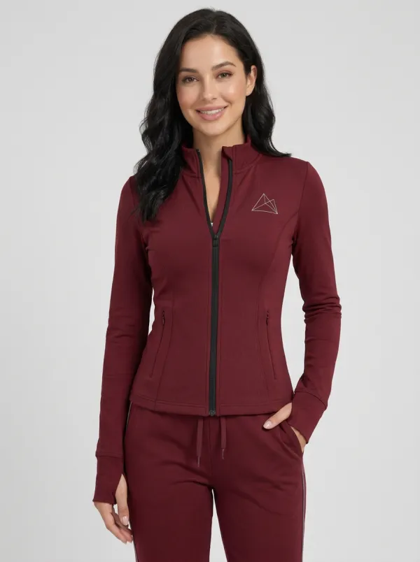 Women's Charcoal Full-Zip Jacket & Jogger Set
