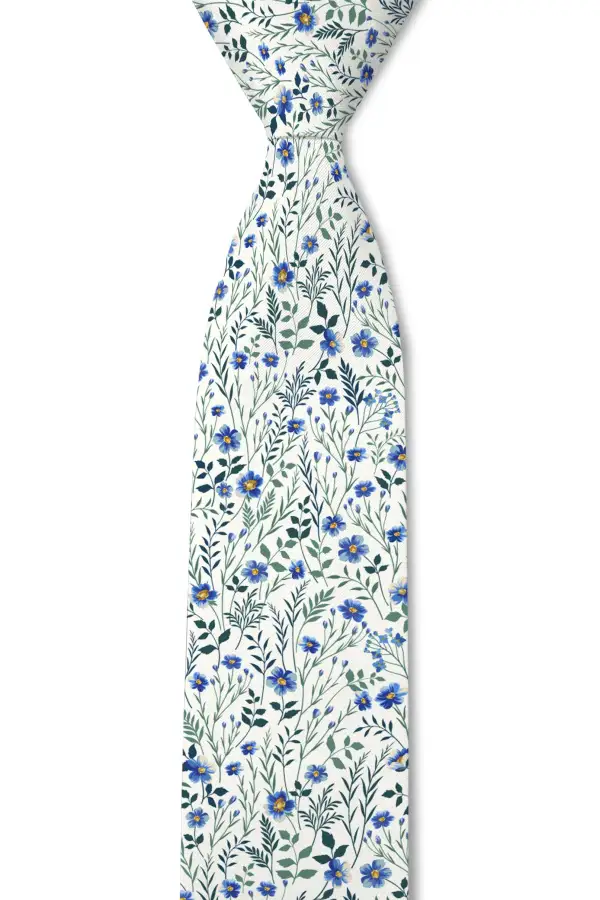 Sleek Botanical Floral Pattern Necktie