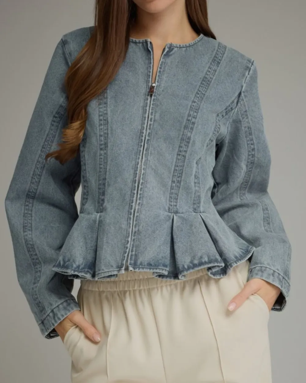 Stitched Peplum Jacket