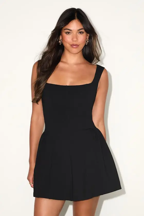 Roetta White Sleeveless Pleated Mini Dress