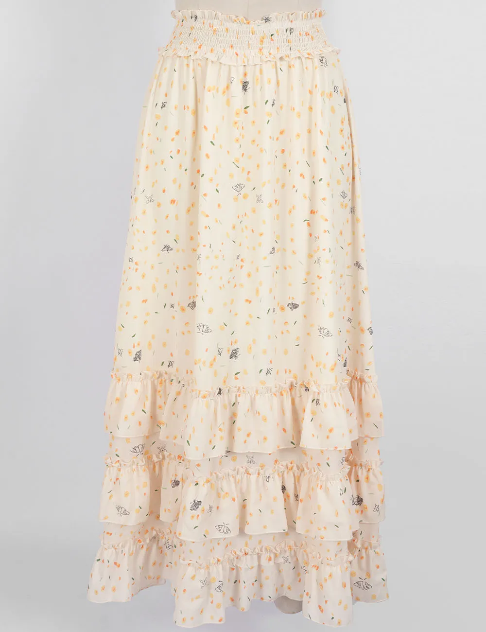 Tiered Ruffle Smocked Waist Maxi Skirt
