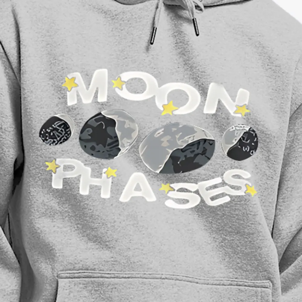 Sad Moon Print Hoodie