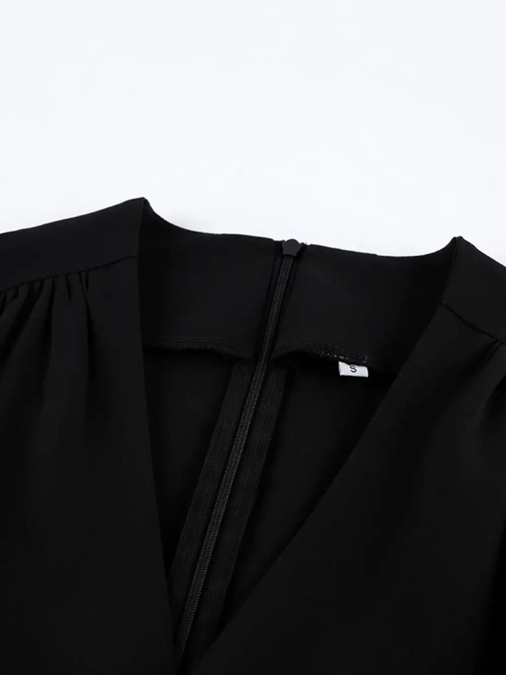 Gathered Detail Ruched Long Sleeve Dress