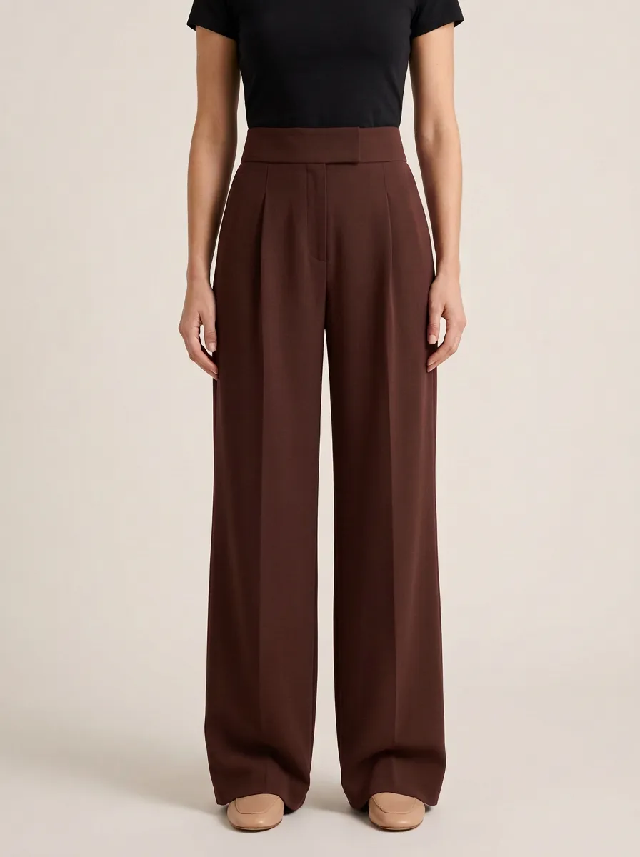 Relaxed Wide-Leg Solid Women's Wide-Leg Pants