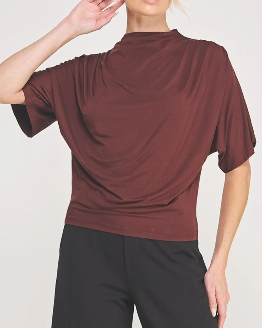 Pleat Drape Ruched Top