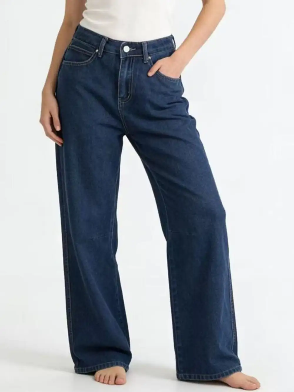 Modern High Waist Wide Leg Denim Jeans