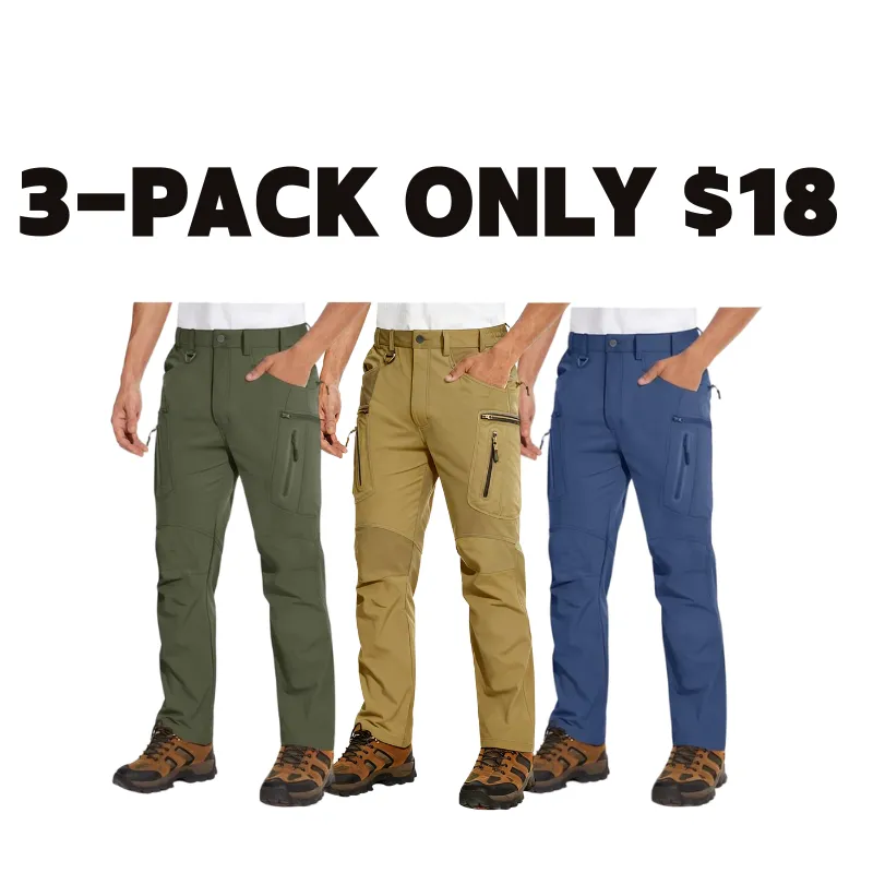 Men's Tactical Pants Water Repellent 8 Pockets Ripstop Hiking Trousers Lightweight Work Pants