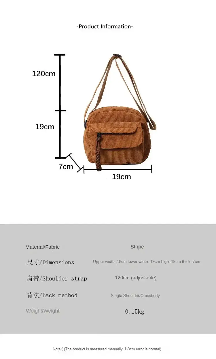 Striped Velvet Crossbody Bag Elegant Functional