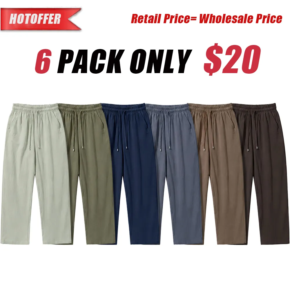Women's General Three-Piece Set 100% Cotton Linen Long Pants