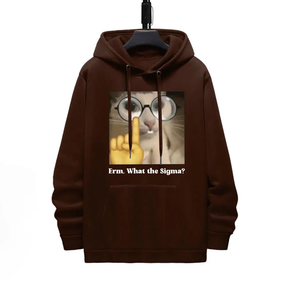 Erm What The Sigma Pattern Printed Hoodie