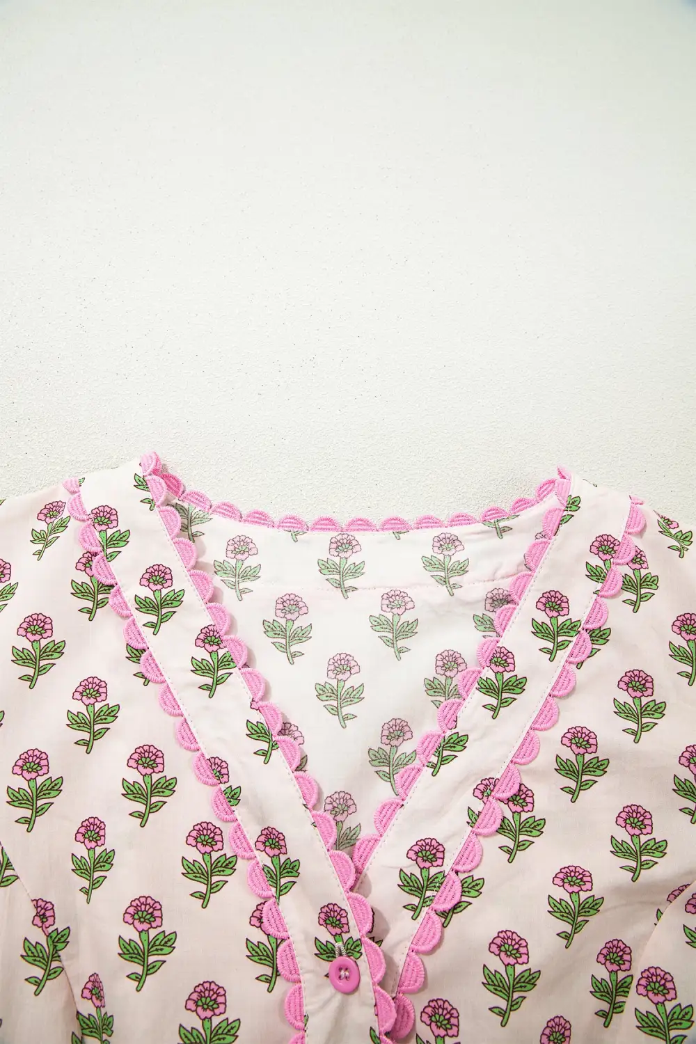 Comfort Fit Floral Printed V Neck Dress