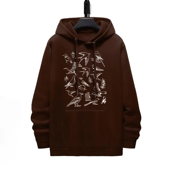 Birds Pattern Printed Hoodie