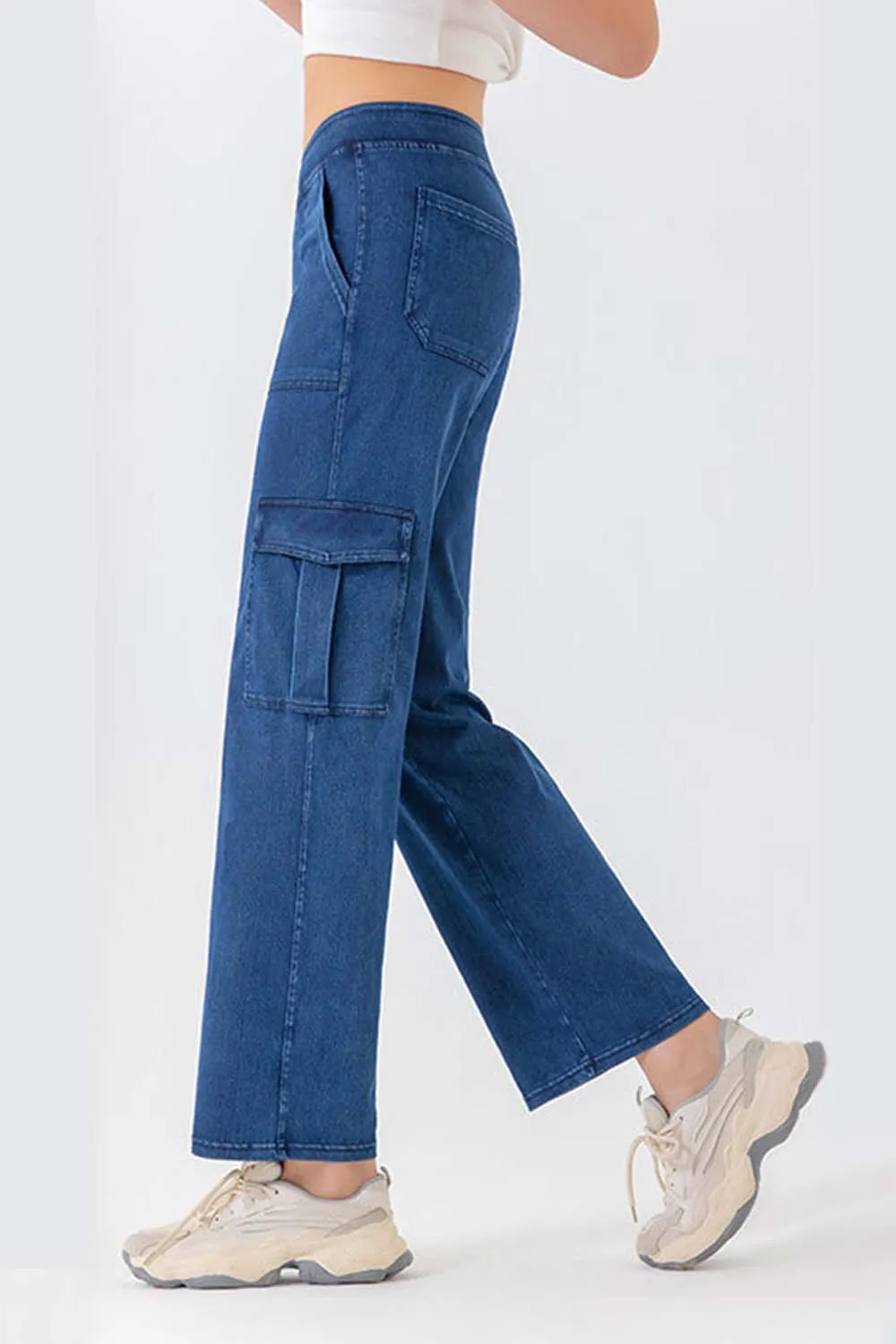 Relaxed Button Denim Jeans