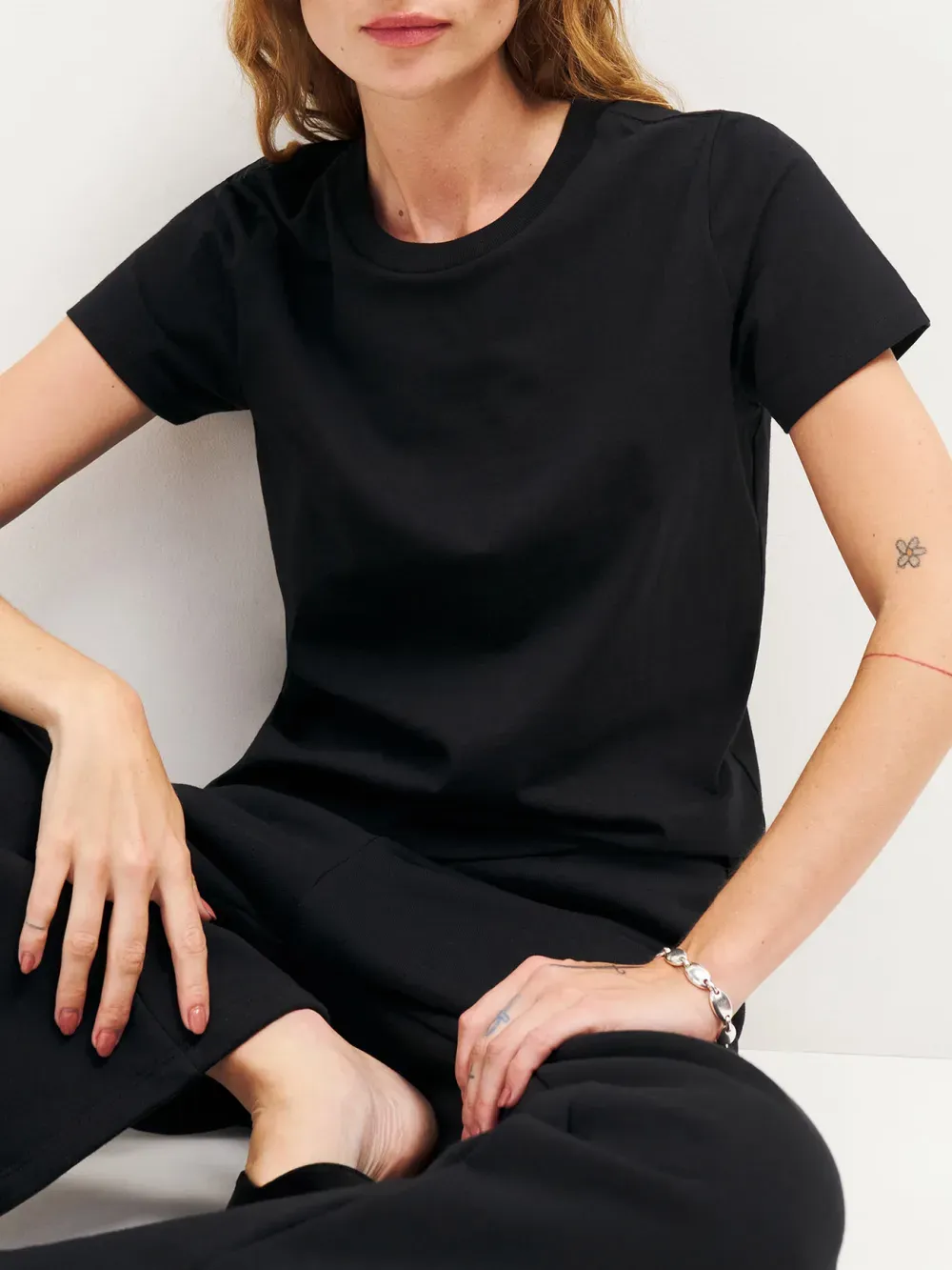 Classic Ribbed Trim Crew Neck T-Shirt