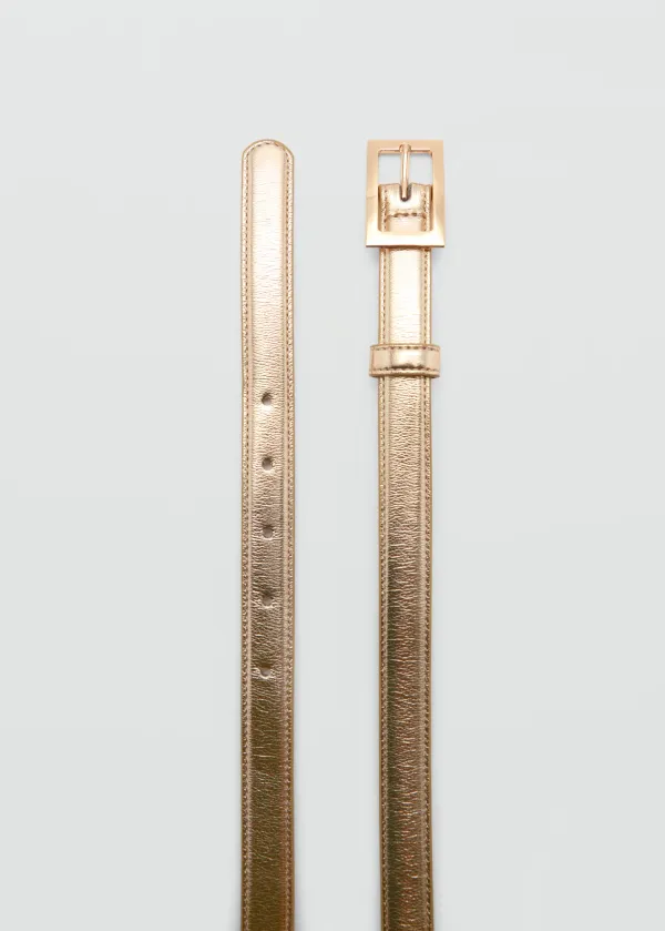 Metallic Square Buckle Belt