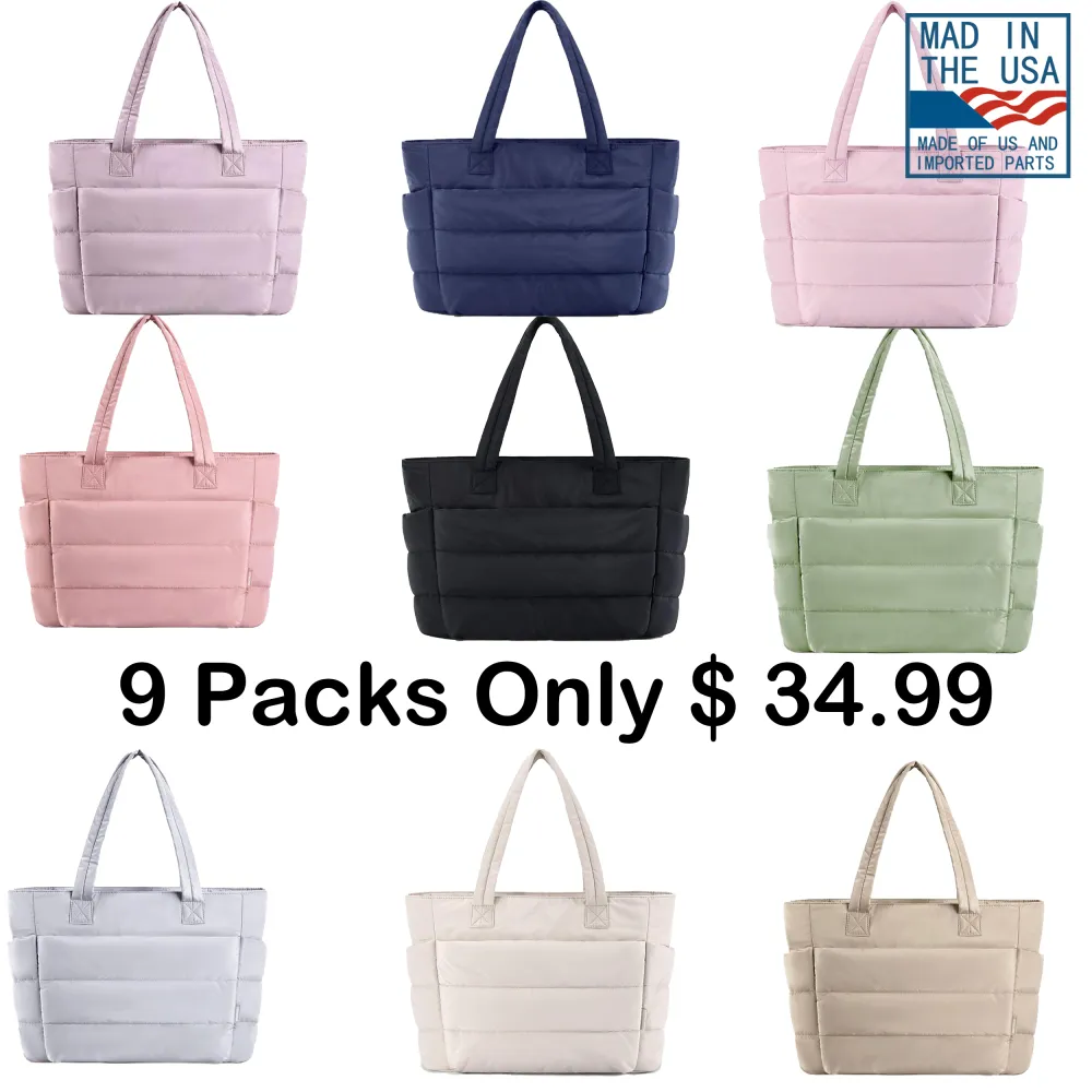 👜✨ 🔥 Fall Sale – 40% OFF! 🔥 Lightweight Puffy Tote Bag with Compartments for Women Soft. Spacious. Stylish.