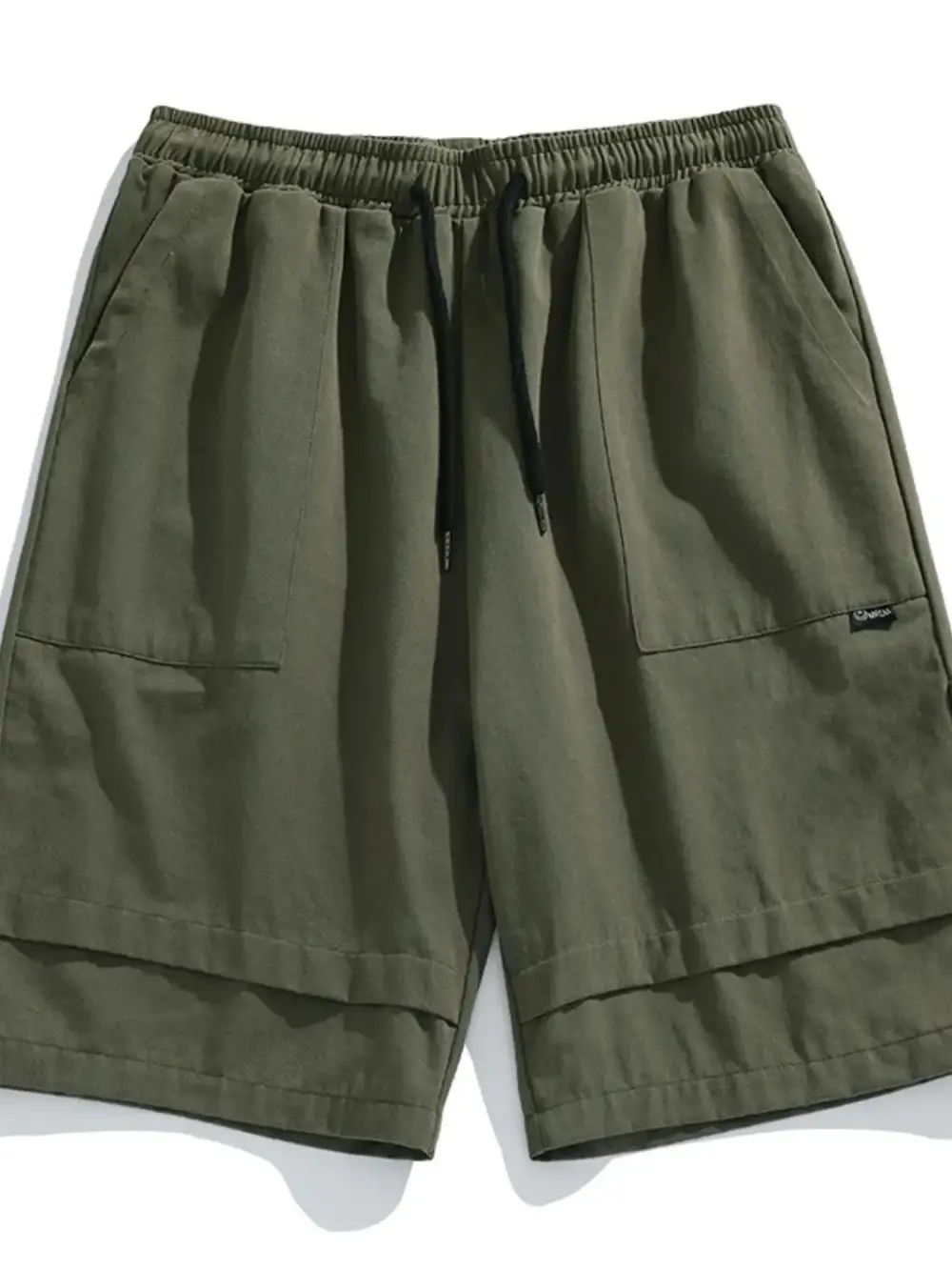 Clean Drawstring Cotton Blend Casual Shorts
