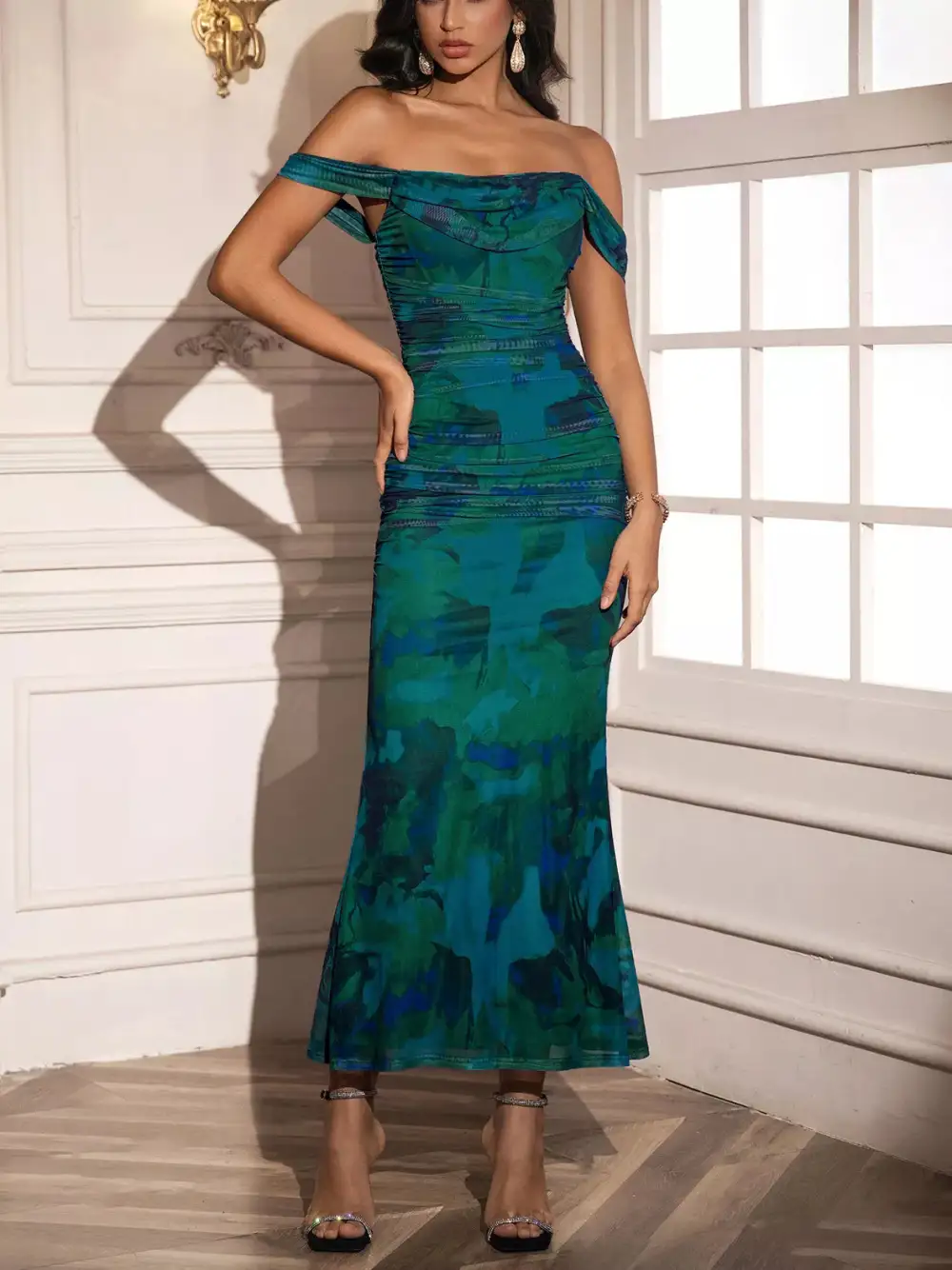 Floral Ruched Dress Casual