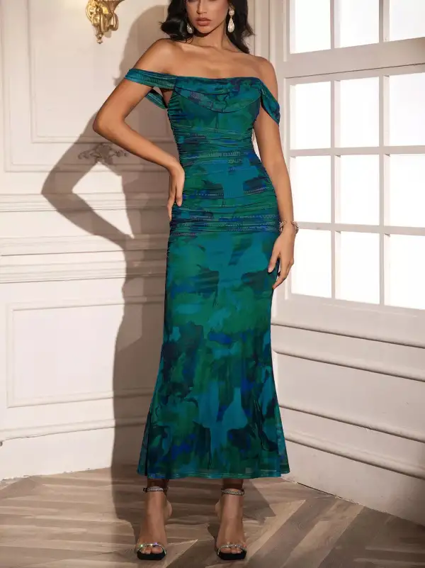 Floral Ruched Dress Casual