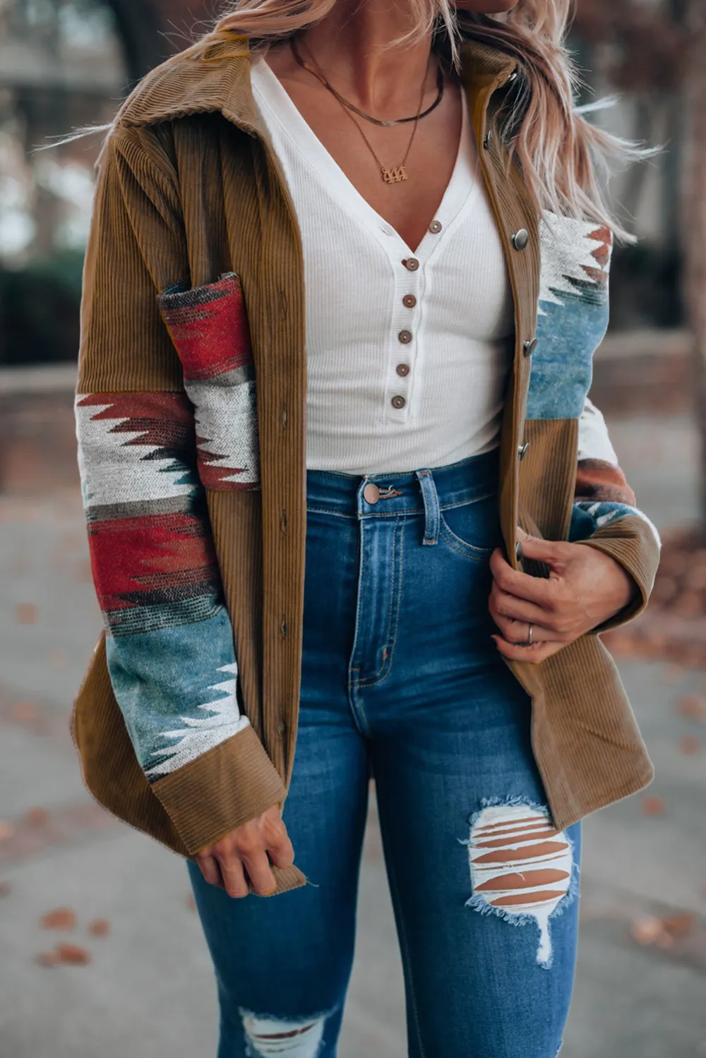 Plaid Color Block Patchwork Shirt Jacket