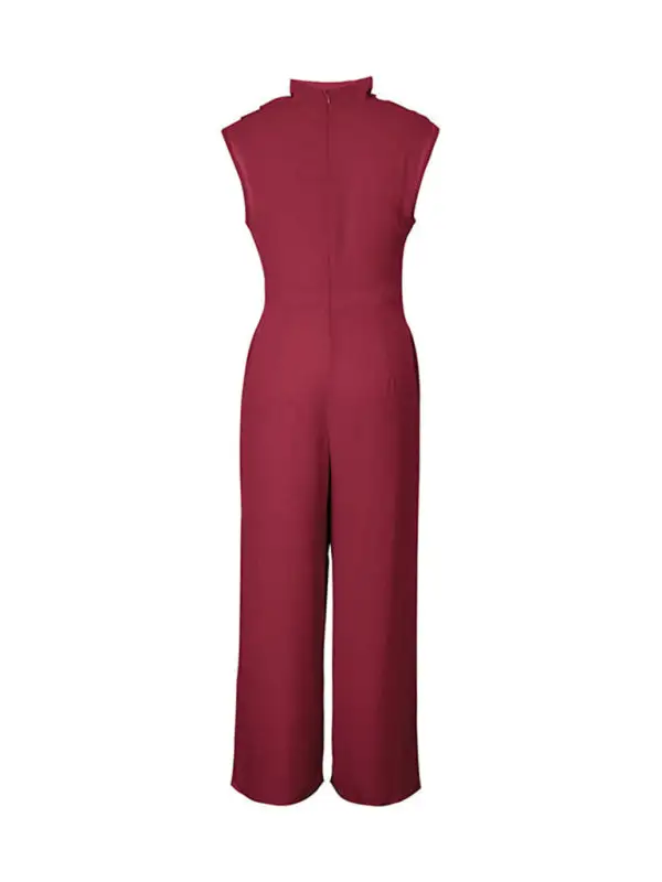 Sleeveless Clean Swing Collar Jumpsuit