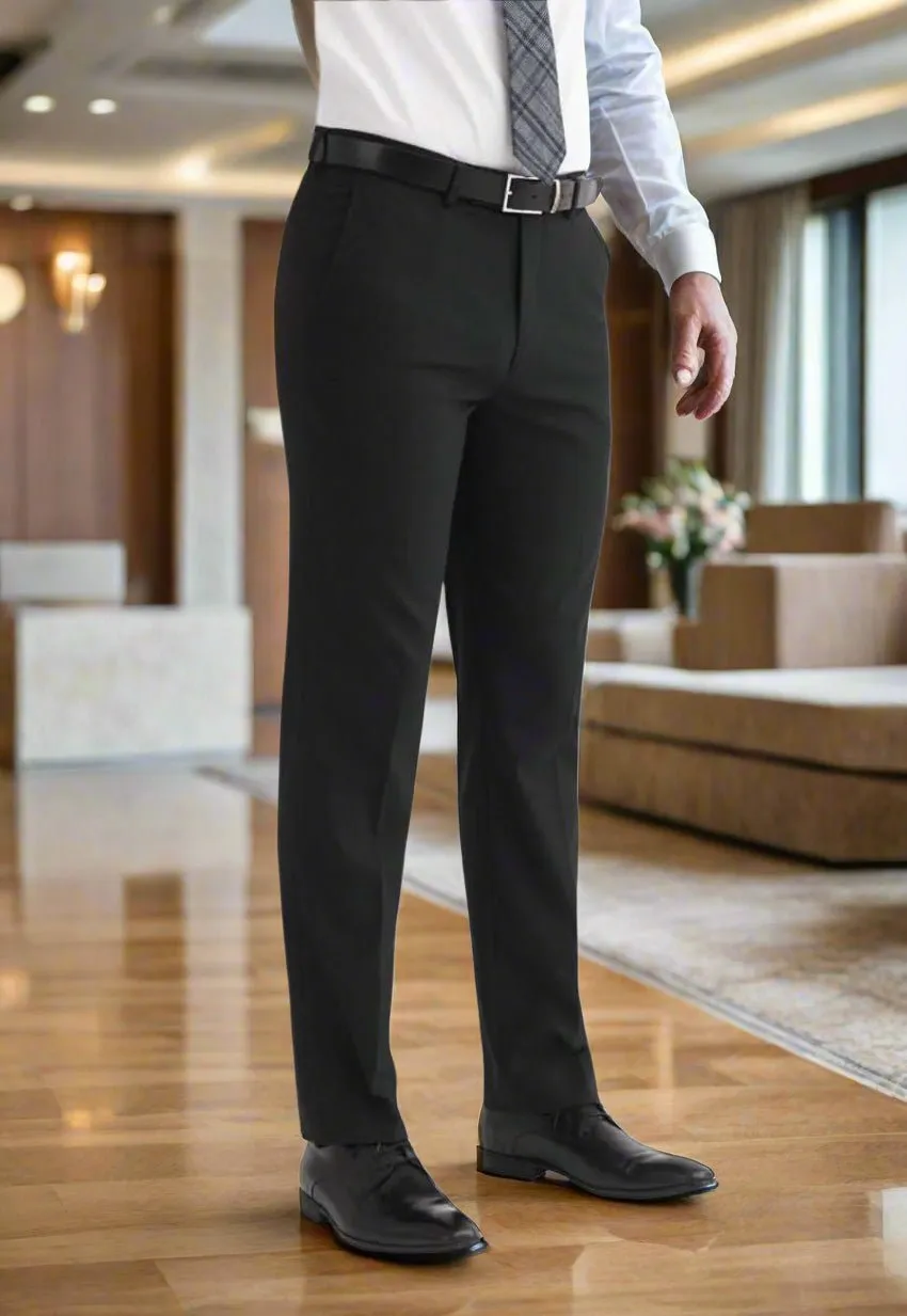 Men's Modern Tailored Fit Flat Front Suit Trousers