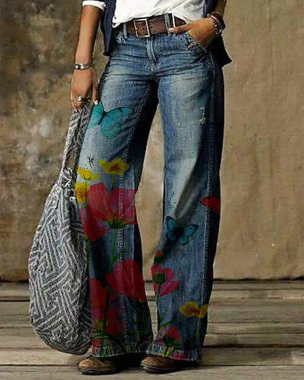 Butterfly Flower Pants