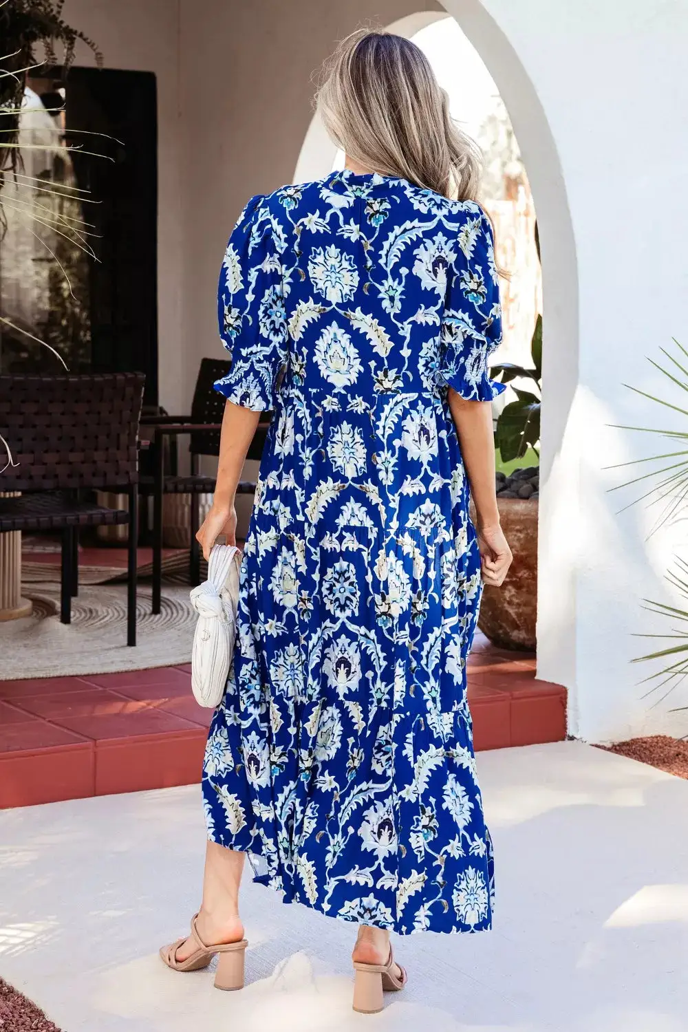 Floral Printed Ruffle Dress Casual
