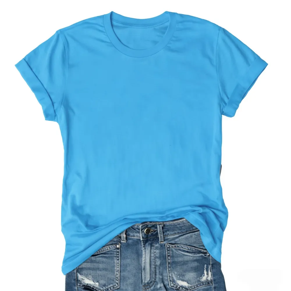 🔥 Women's Solid Color Crew Neck T-Shirt | Casual Loose Fit Basic Tee