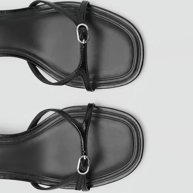 Alessia Buckle Strap Low Heel Sandals