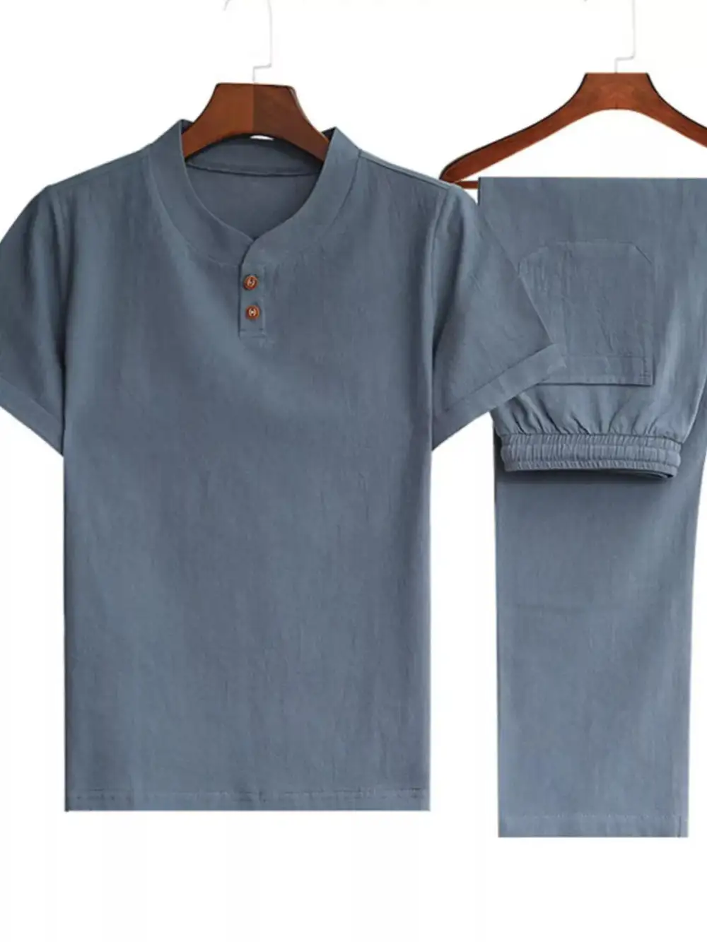 Men's Plus Size Casual Short Sleeve Top and Pants Set