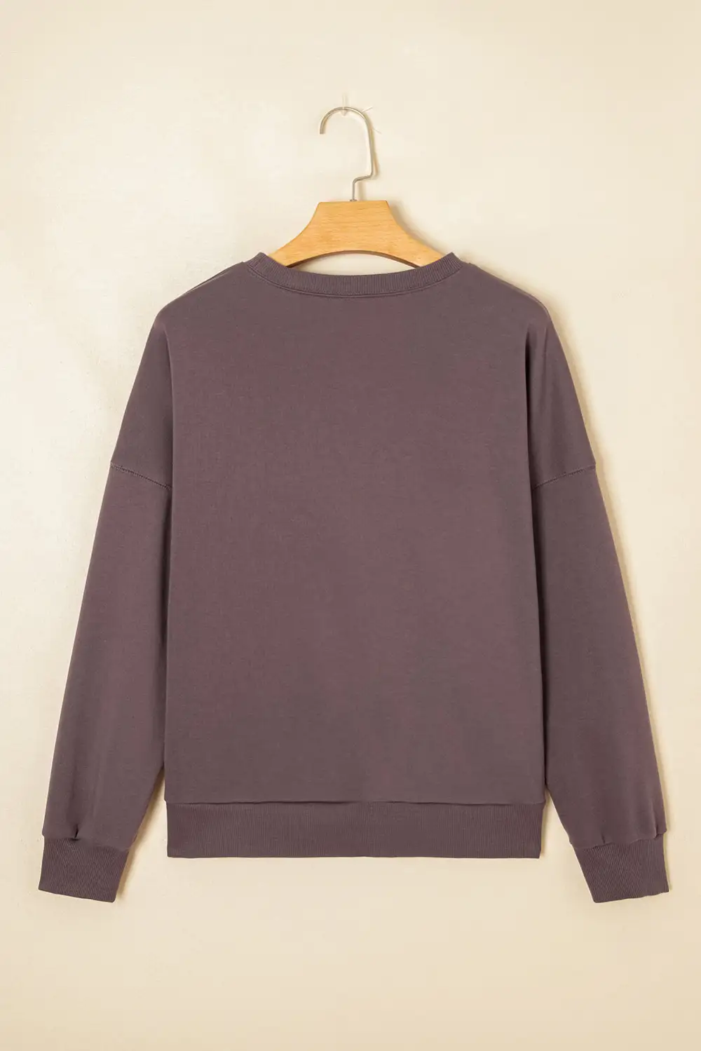 Bow Accent Drop Shoulder Contrast Trim Sweatshirt