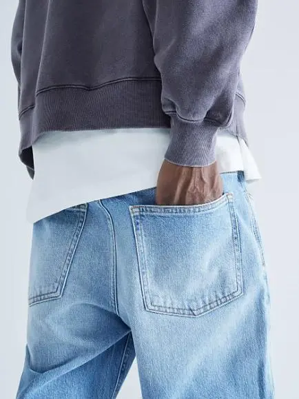 Men's  Blue Straight-Leg Stylish Casual Jeans