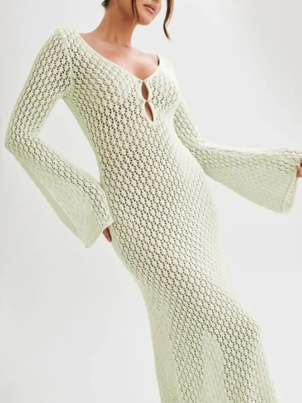 Easy Fit Knit Crochet Sweater Dress