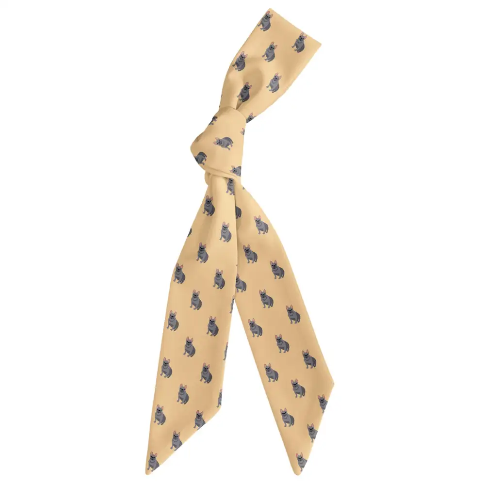 French Bulldog Motif Hair Scarf